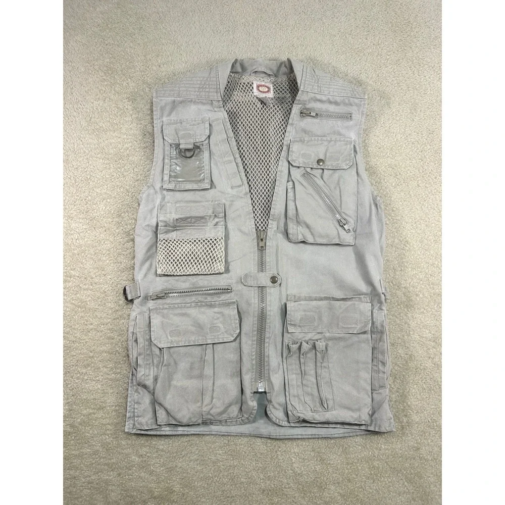Vintage Banana Republic Cargo Vest Utility Pockets Mesh Back Beige S‎ Hong Kong